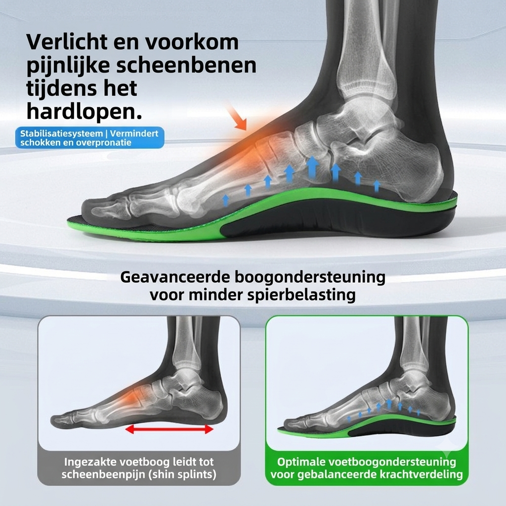 Orthopedische Inlegzolen met Boogondersteuning – Minder Scheenbeenpijn bij het Hardlopen